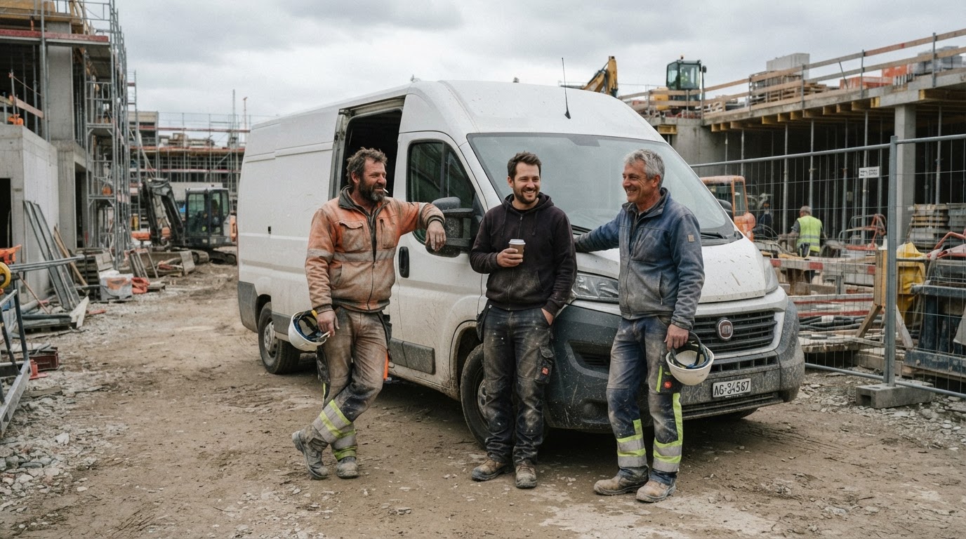 Handwerker-Team auf einer Baustelle