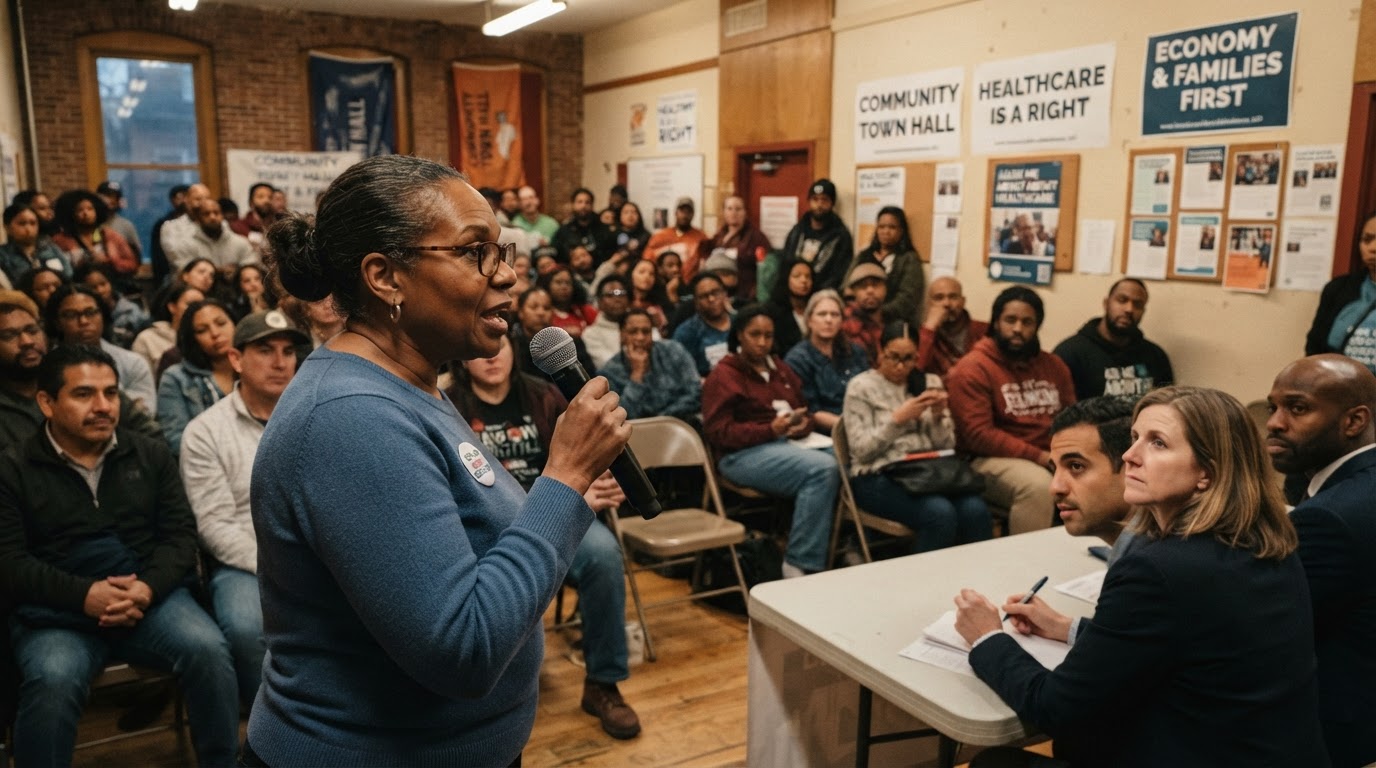 Community Town Hall Discussing Hardship