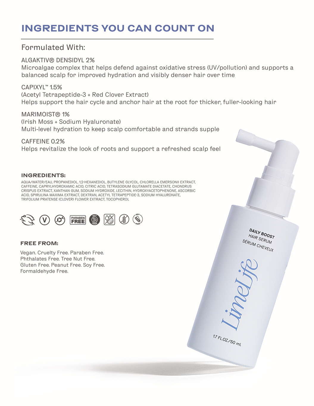 LimeLife Daily Boost Hair Serum official product bottle