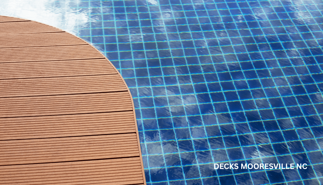 PVC deck next to a pool in Mooresville NC