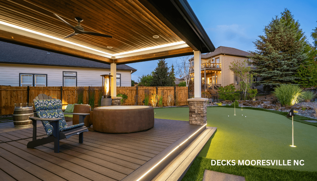 Porch with built-in lighting