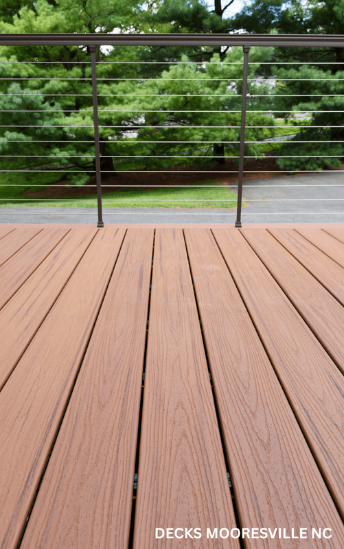 Composite deck with metal railing built in Mooresville NC