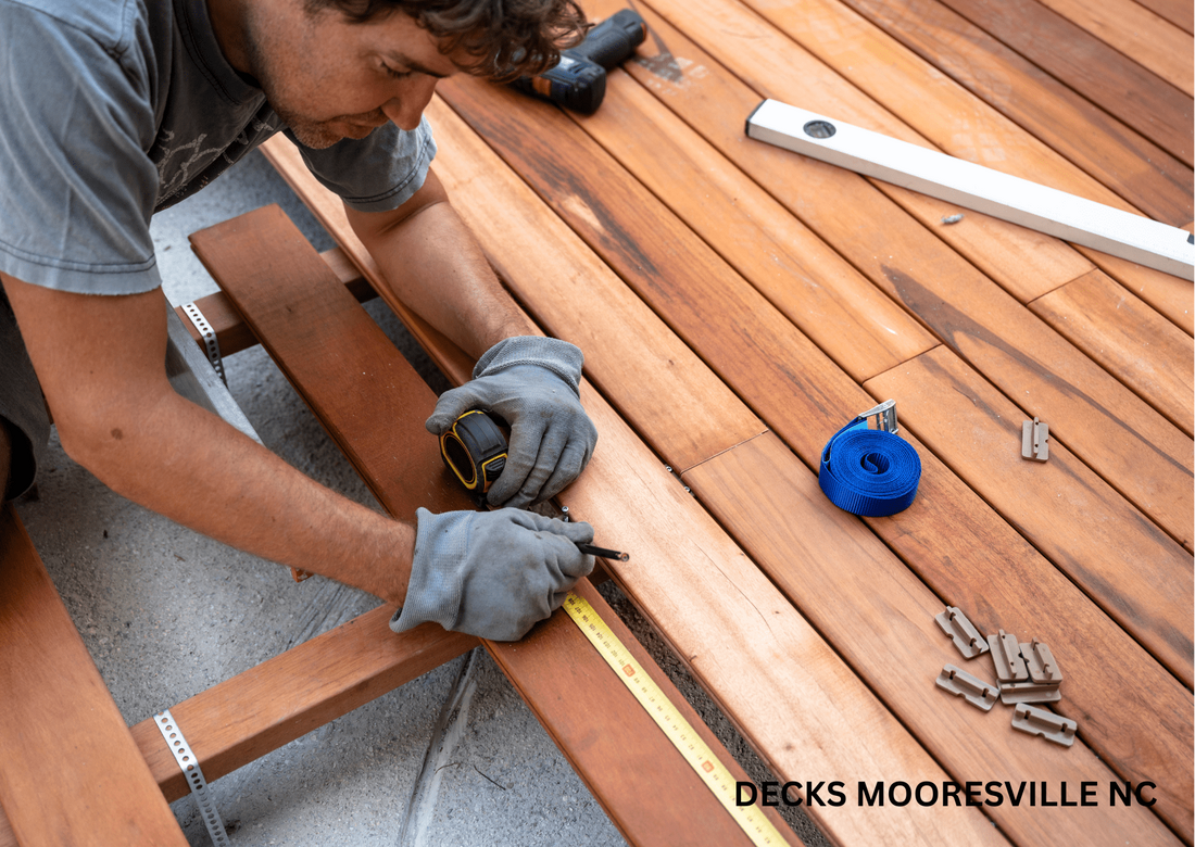 deck builder installing a wooden deck in Mooresville NC