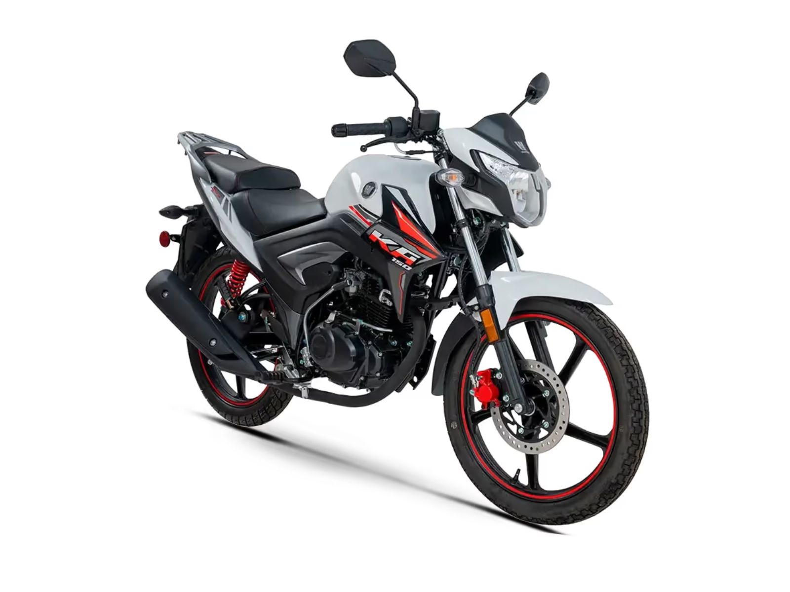 Genesis KA150 Blanco / Detalles Rojos ángulo frontal tres cuartos
