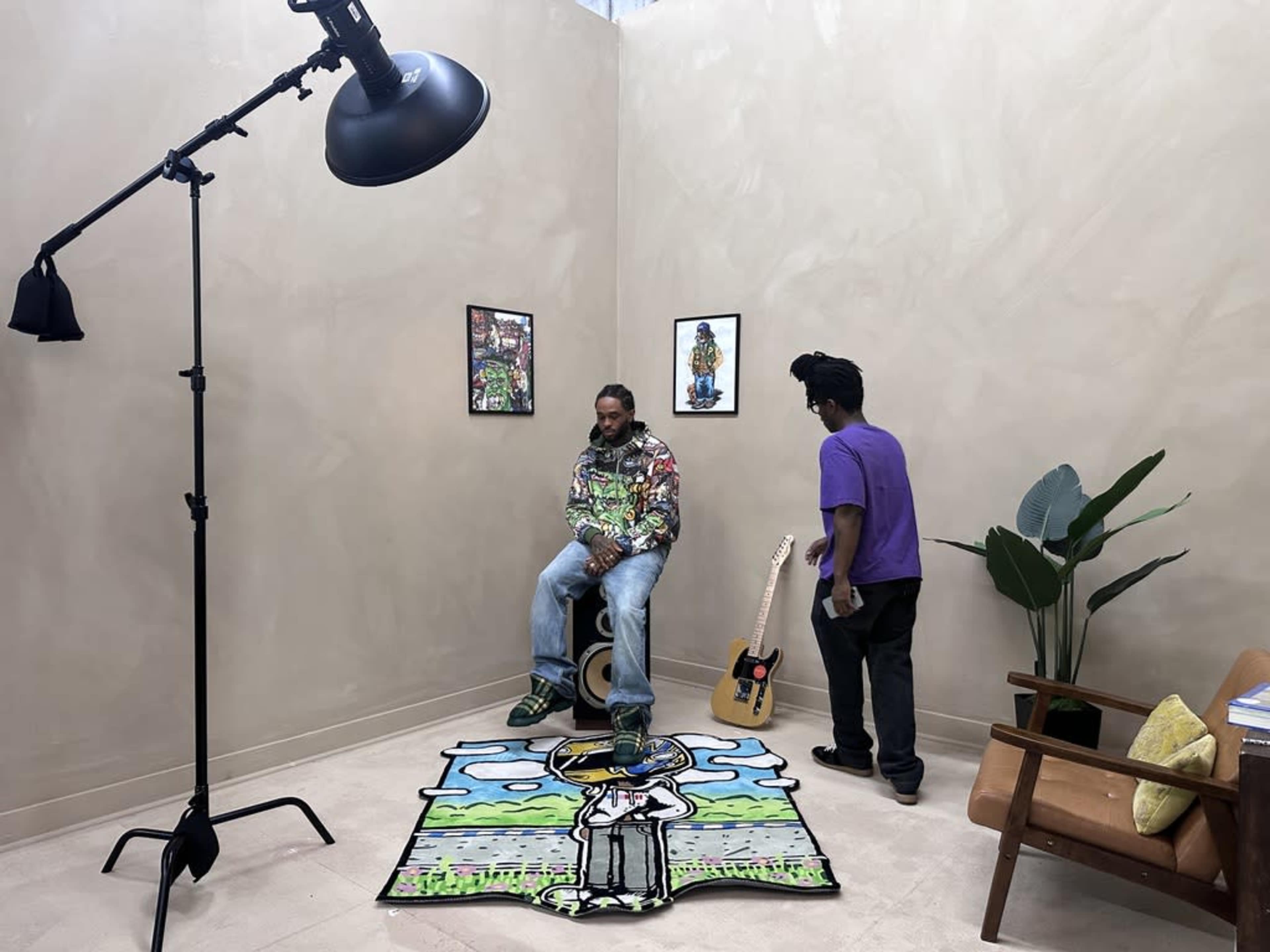Production setup & lighting rig — Stone Wash Natural Set