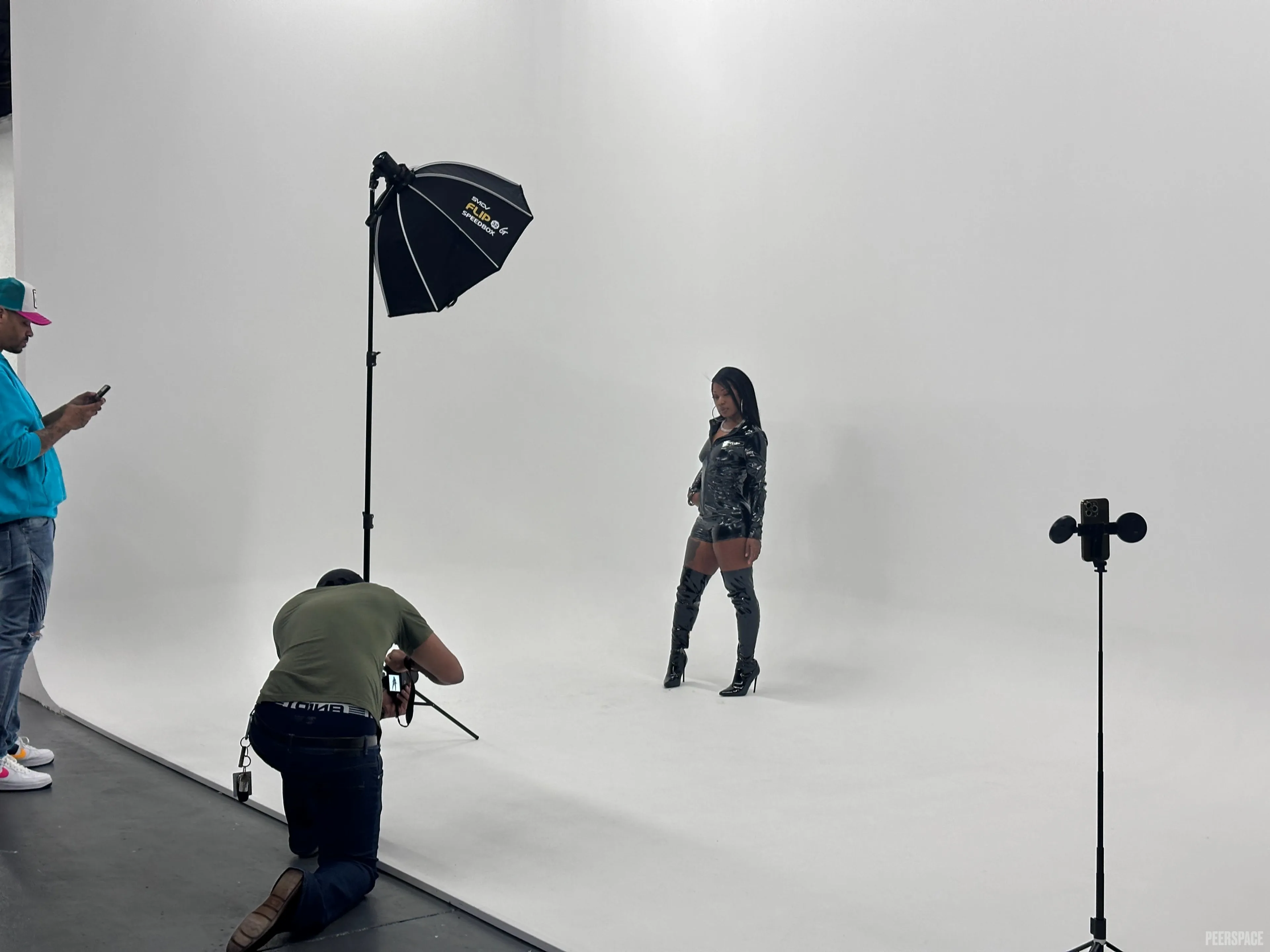 Editorial fashion shoot in action — 20 FT White Cyc Wall