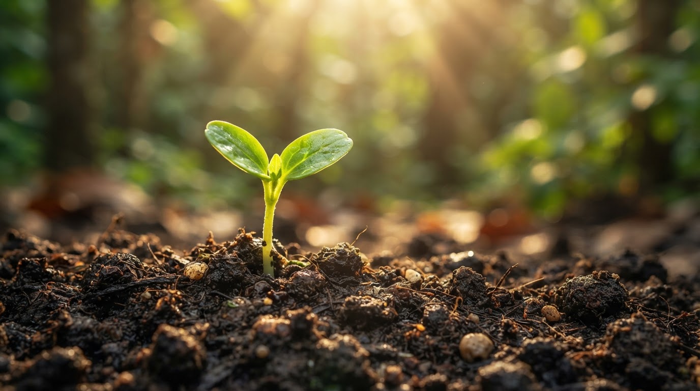 Young sprout emerging representing business growth