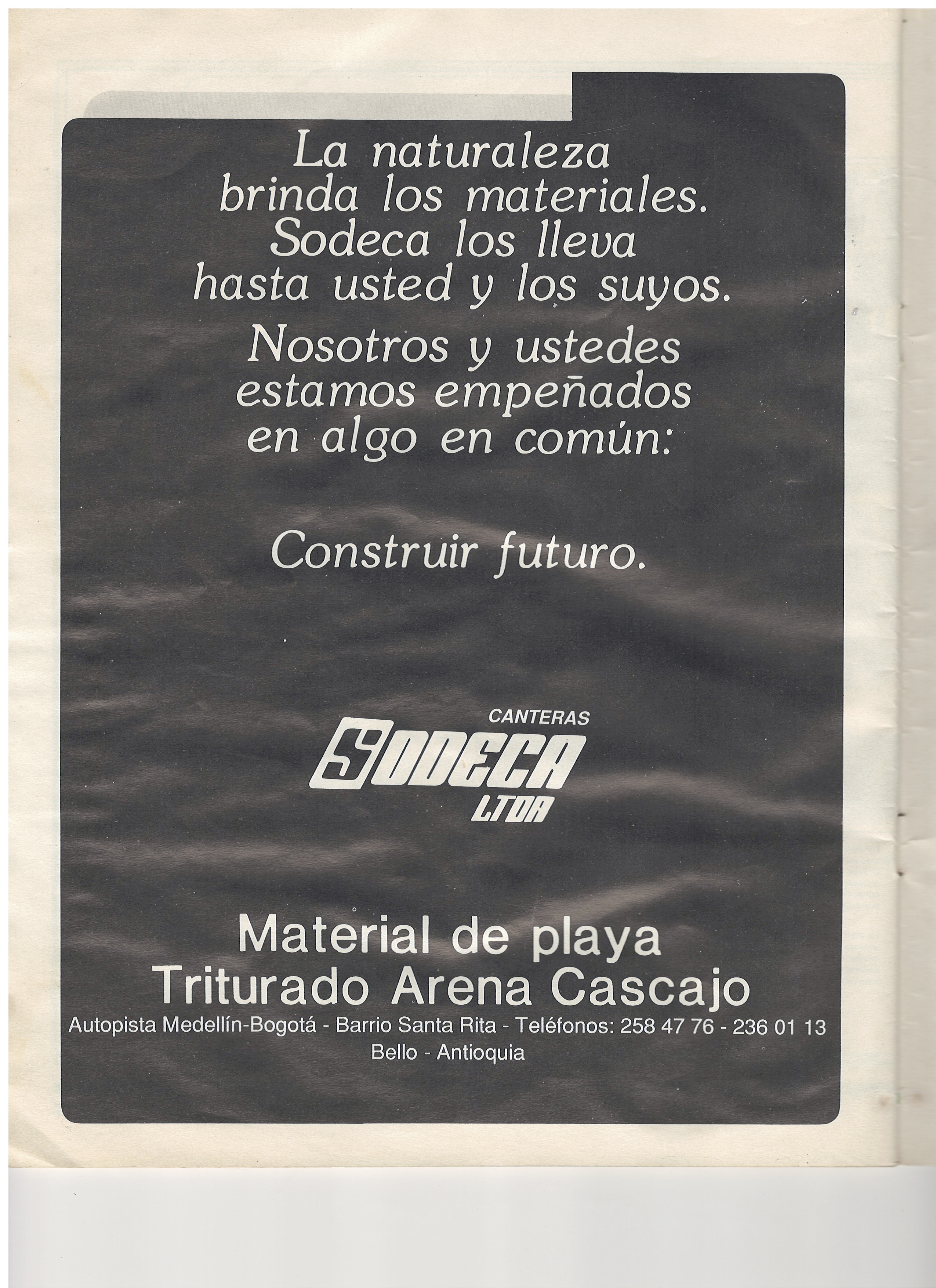 Página Publicitaria — Canteras SODECA Ltda. «Construir Futuro»