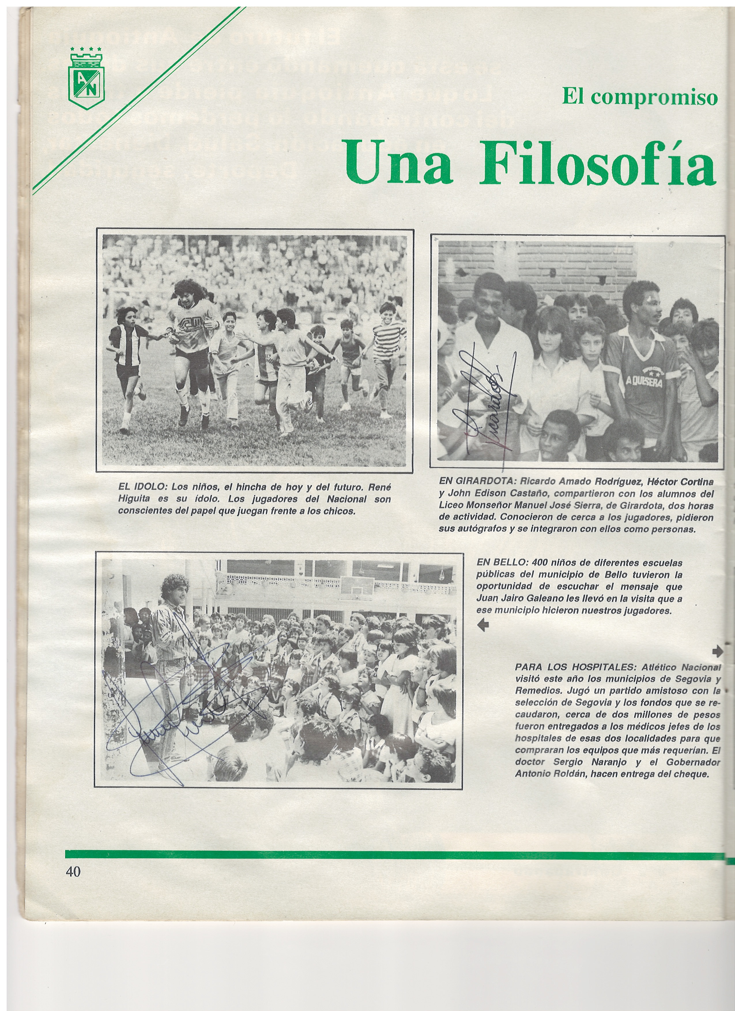 Página 40 — «El compromiso de una Filosofía de Vida» con Autógrafos Reales