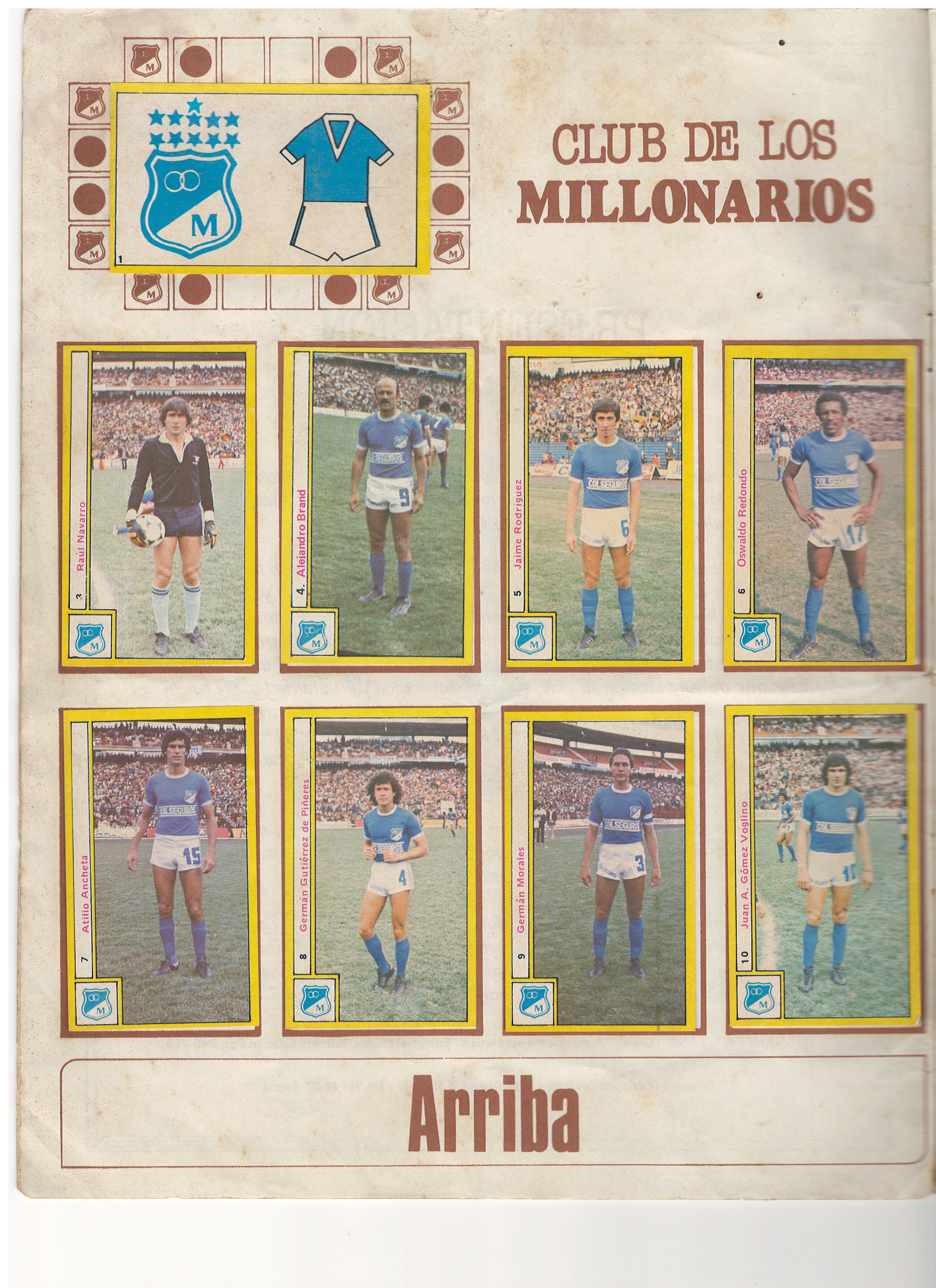Club de Los Millonarios — Página Primera ('Arriba')