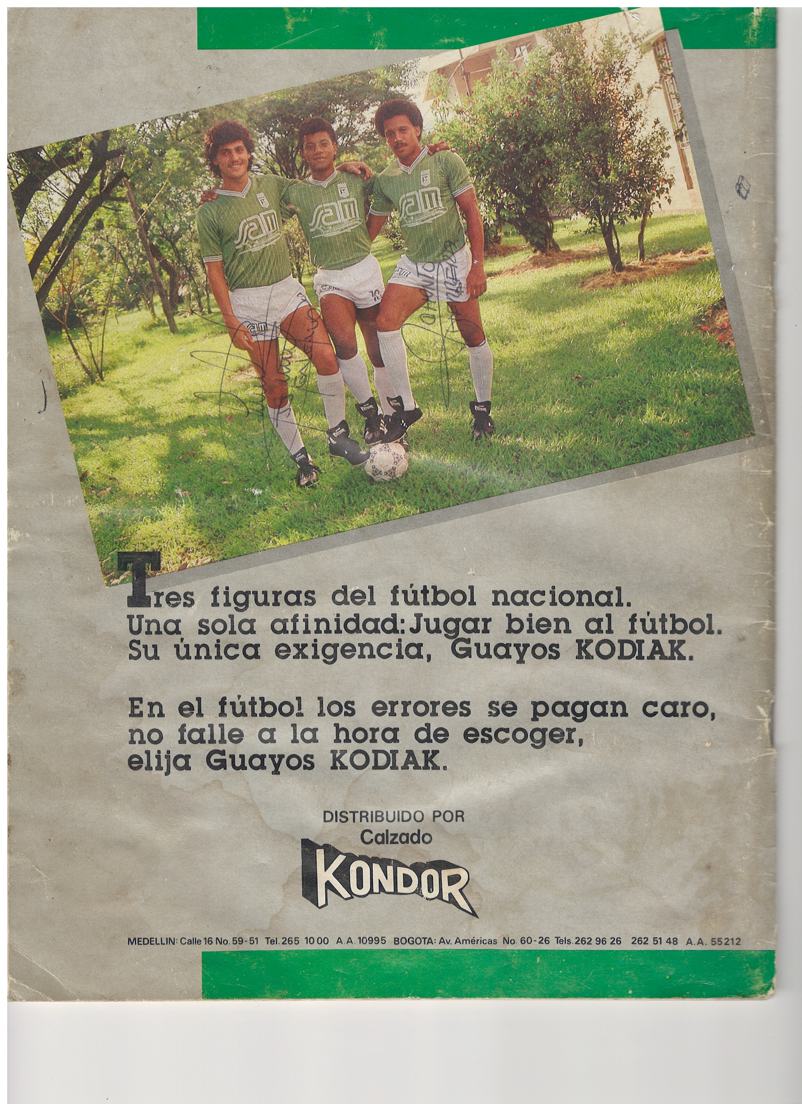 Contracarátula Exterior — «Guayos KODIAK» con Autógrafos de Alexis, Níver y Chonto