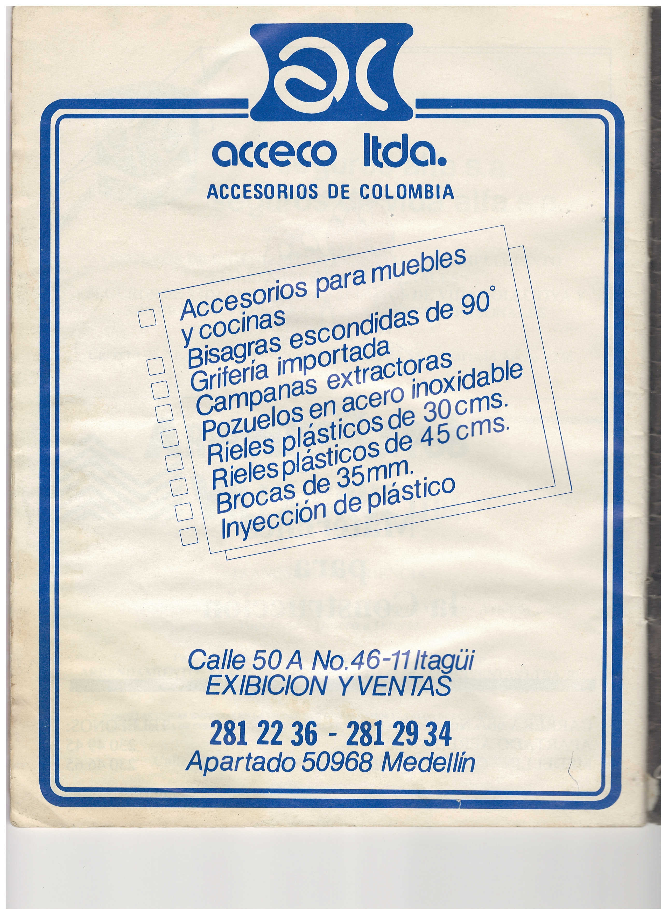 Página Publicitaria — ACCECO Ltda. «Accesorios de Colombia» (Itagüí)