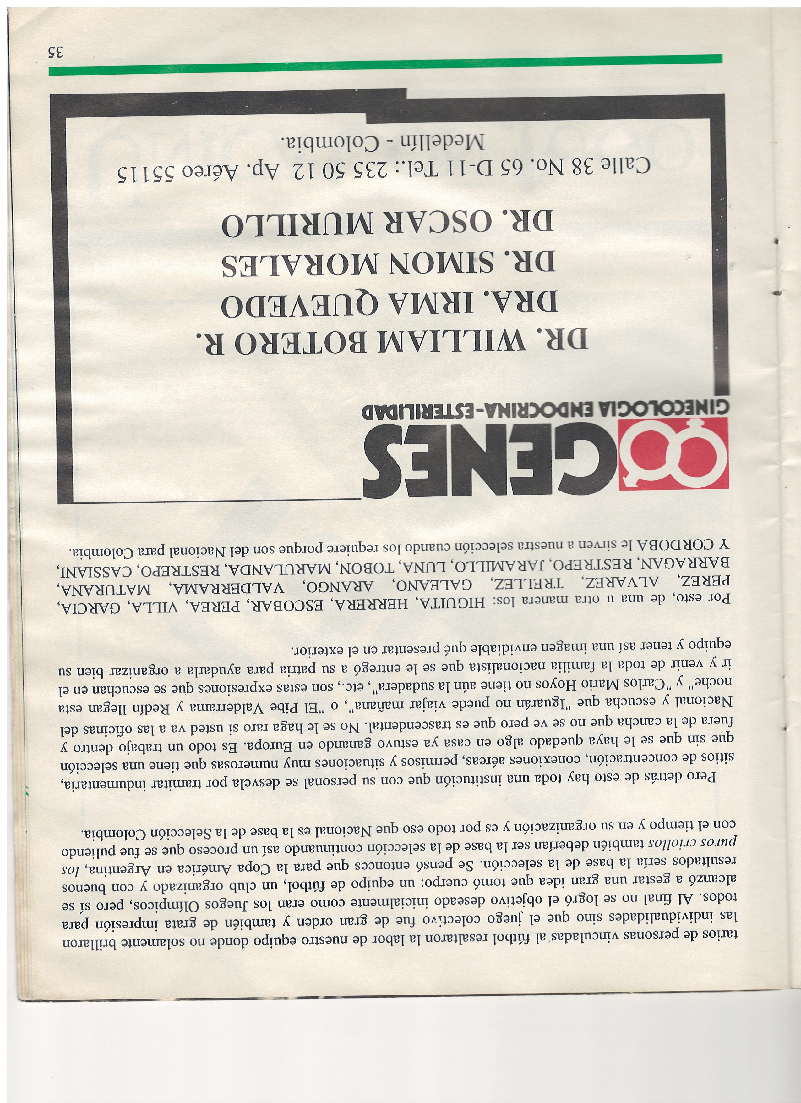 Página 35 — «Nacional es la Base de la Selección» y Publicidad COGENES