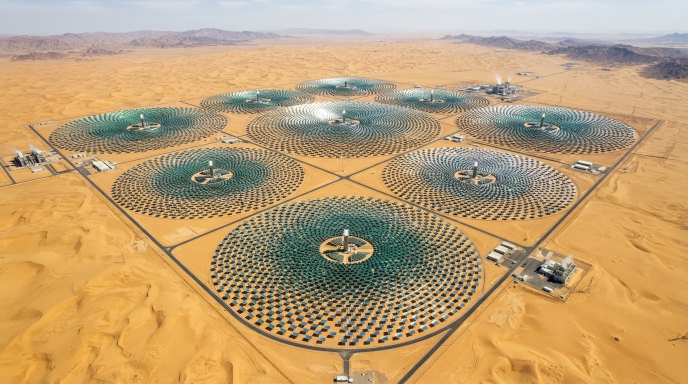 Concentrating parabolic solar collectors from above