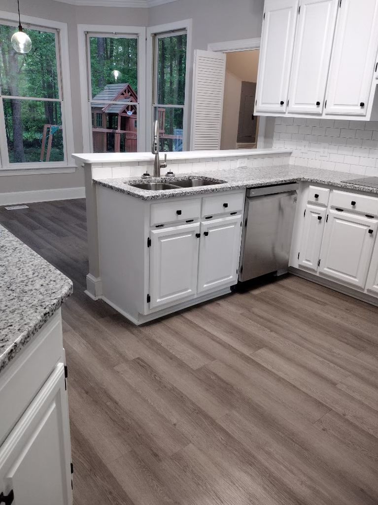 Grand Oaks kitchen in Chapel Hill after cabinet and interior painting