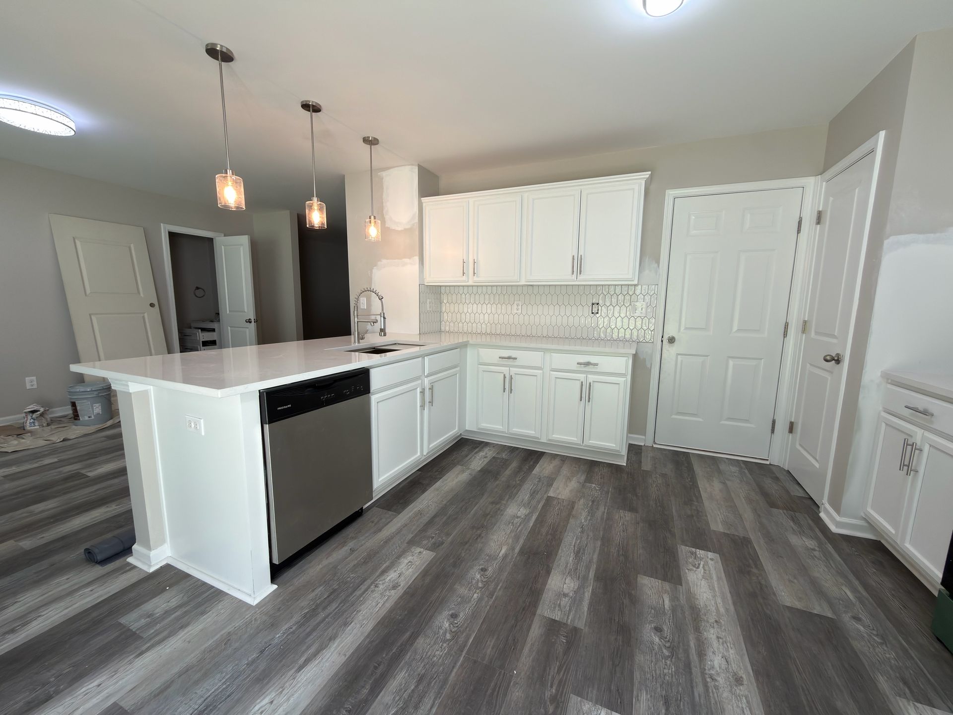 Broad Valley kitchen second angle in Charlotte after painting and new counters