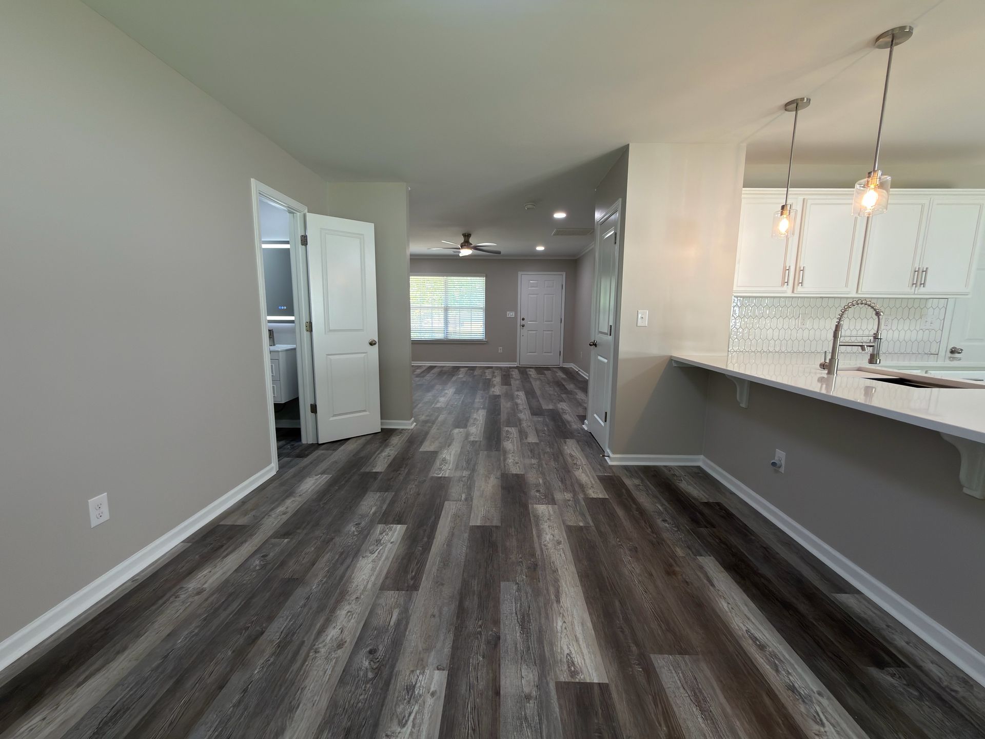 Broad Valley living room in Charlotte after new plank floors