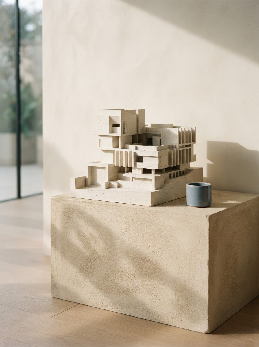 Sculptural architectural form representing systems structure