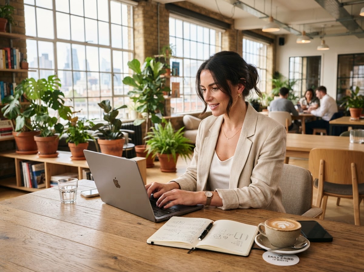 Entrepreneur working in modern co-working space
