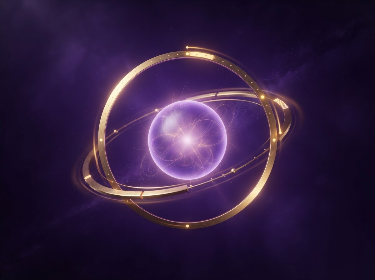 A golden ring orbiting a purple sphere — representing the daily, weekly, and monthly rhythm cycle