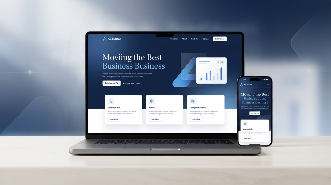 Site institucional profissional da SAM exibido em um notebook e em um smartphone
