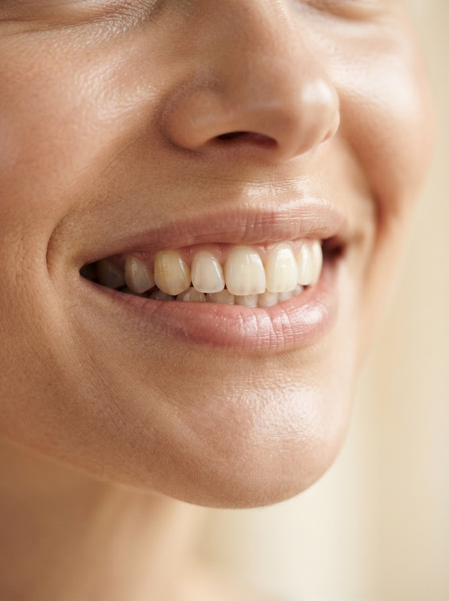 Primer plano de una sonrisa natural y luminosa