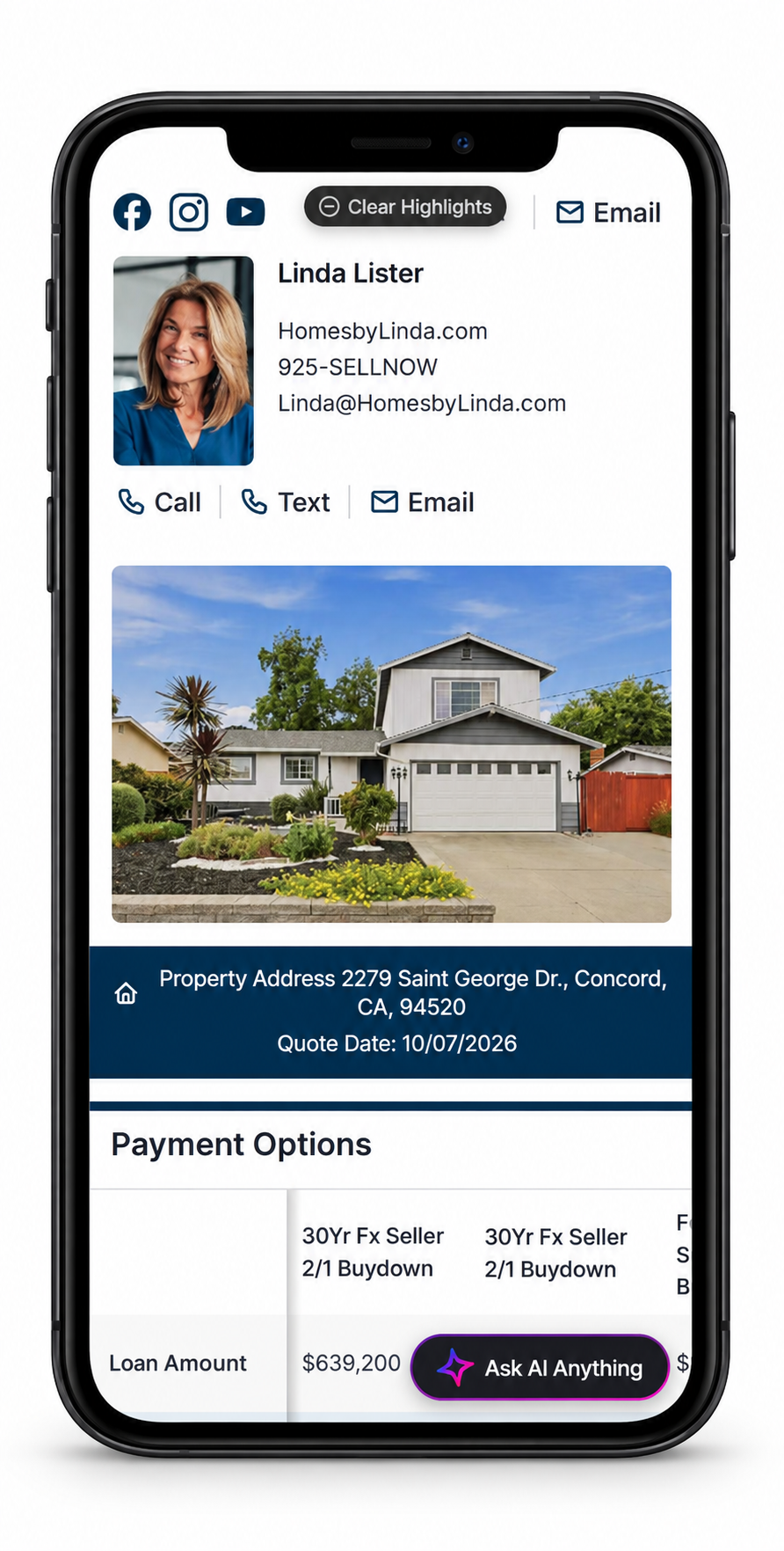 Mobile online financing flyer view