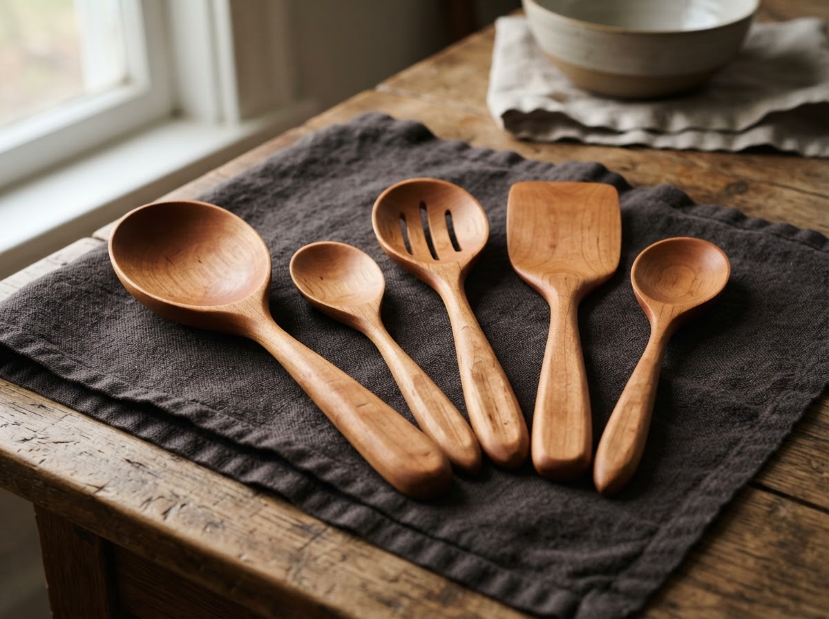 The Cherry Serving Spoon — handmade cherry serving spoon from Derby Line, Vermont