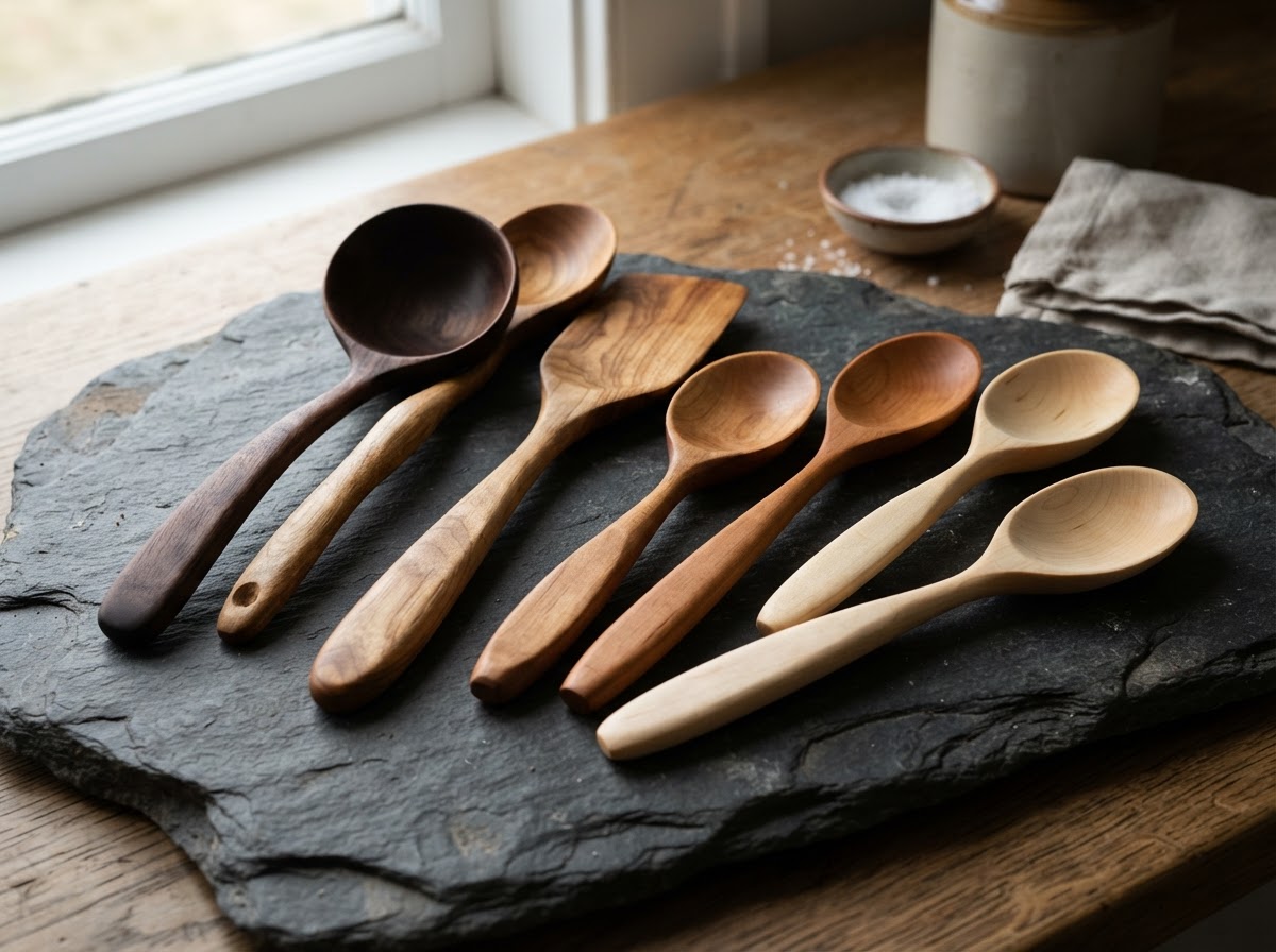 The Walnut Serving Ladle — handmade walnut serving spoon from Derby Line, Vermont