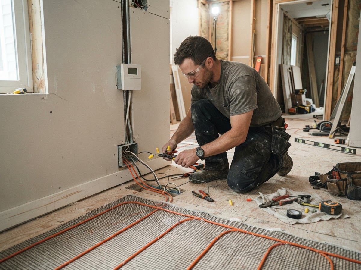 Installation d'un plancher chauffant électrique à Montréal