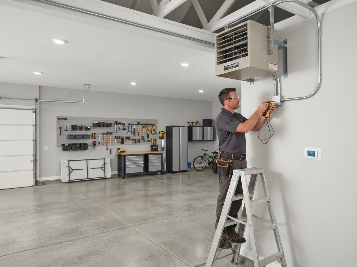 Installation d'un chauffage électrique de garage à Montréal