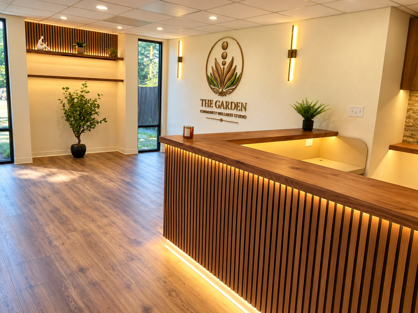 The Garden Wellness Collective reception area in Arlington, Texas