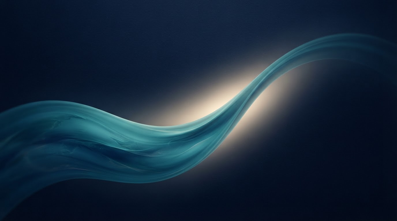 Calm flowing blue light over deep navy, representing reclaimed time and focus