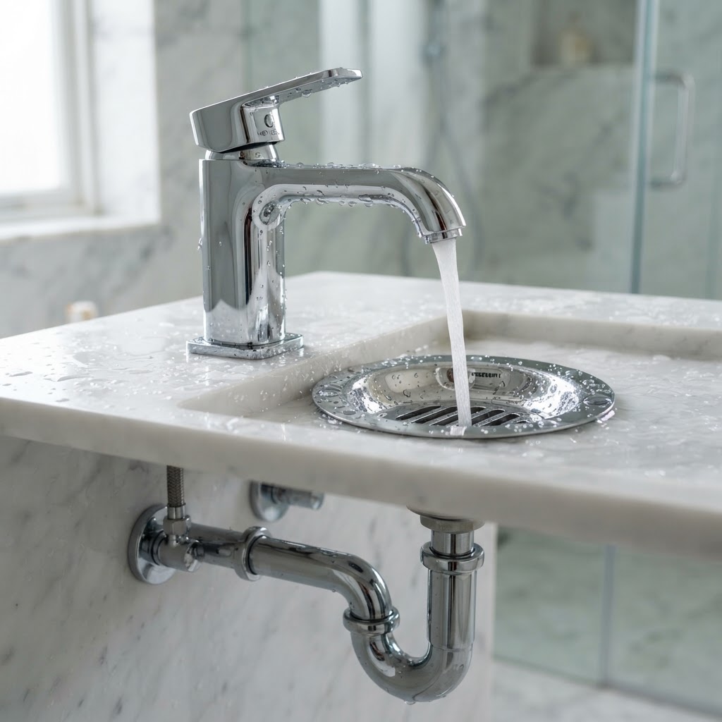 Modern tapware and leak-free bathroom plumbing installation
