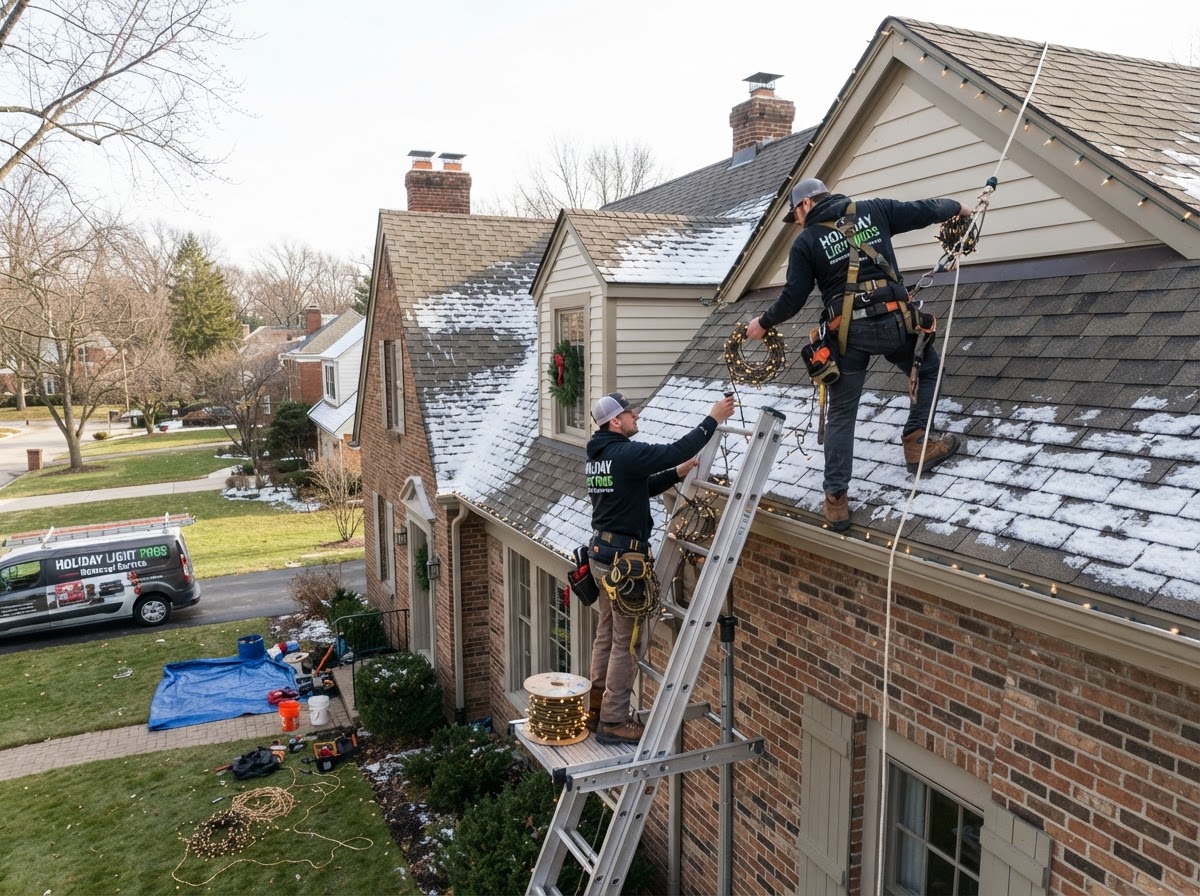 Safe Roofline Holiday Light Removal and Display Storage
