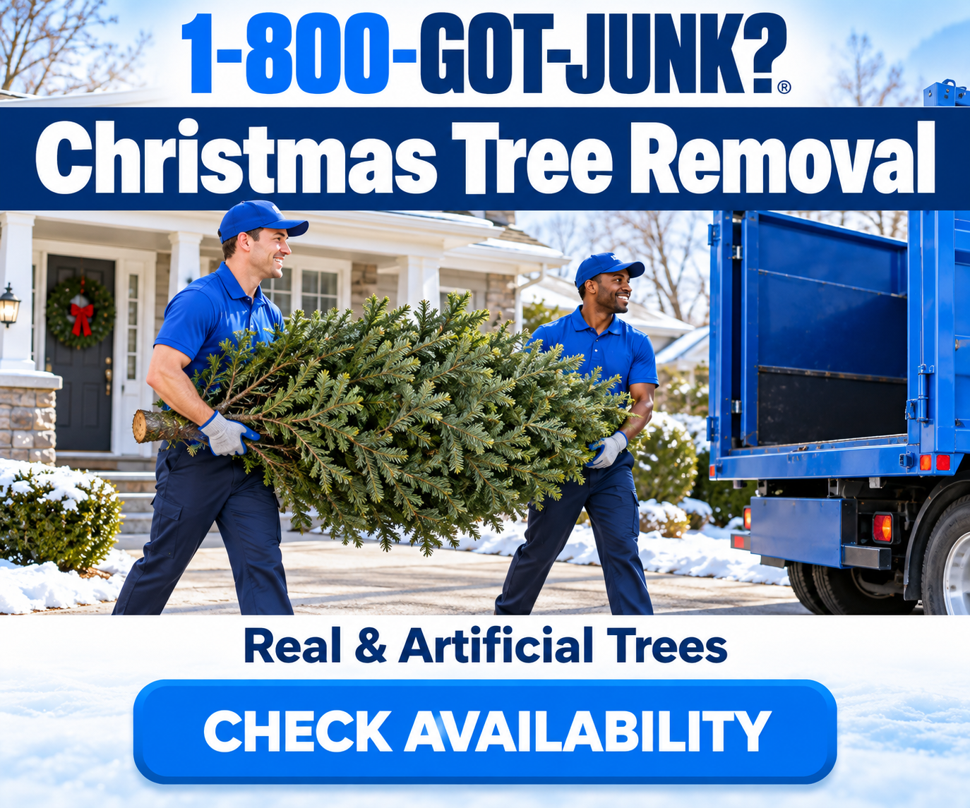 1-800-GOT-JUNK? Christmas Tree Removal advertisement