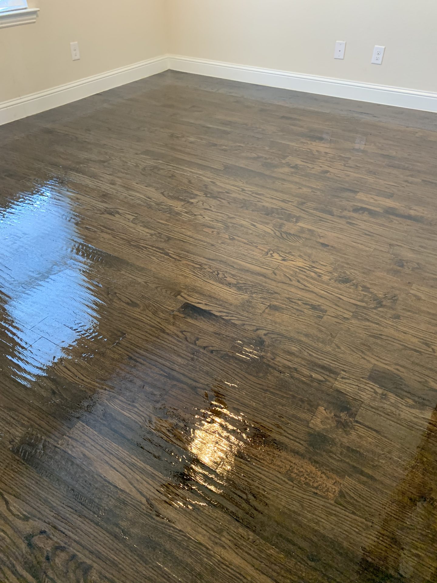 Refinished hardwood floor in a Dallas-Fort Worth home