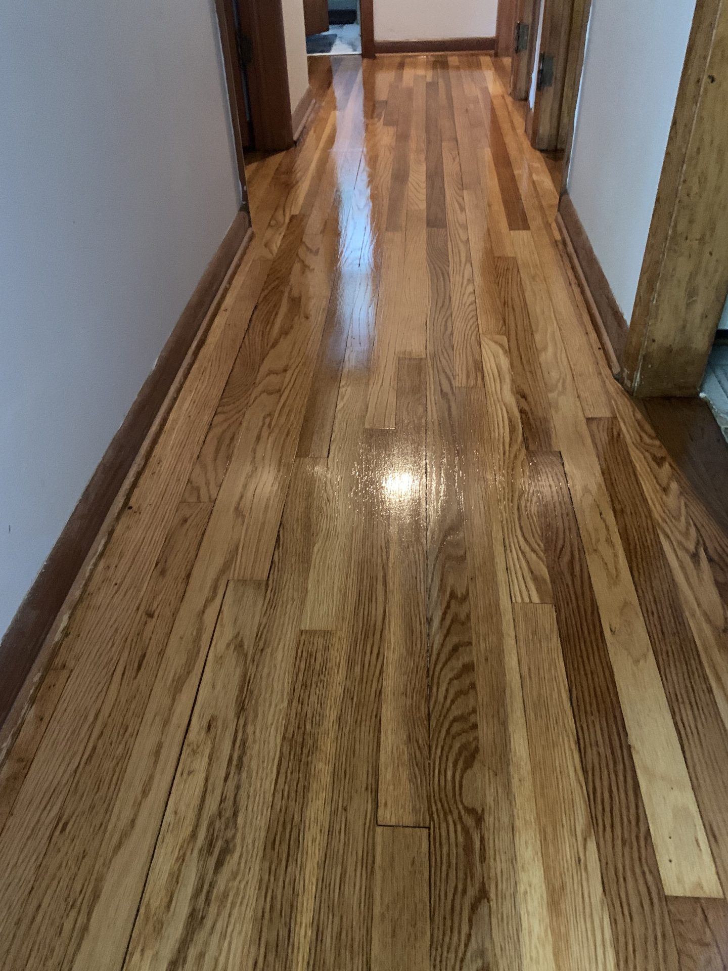 Refinished hardwood floor in a Dallas-Fort Worth home
