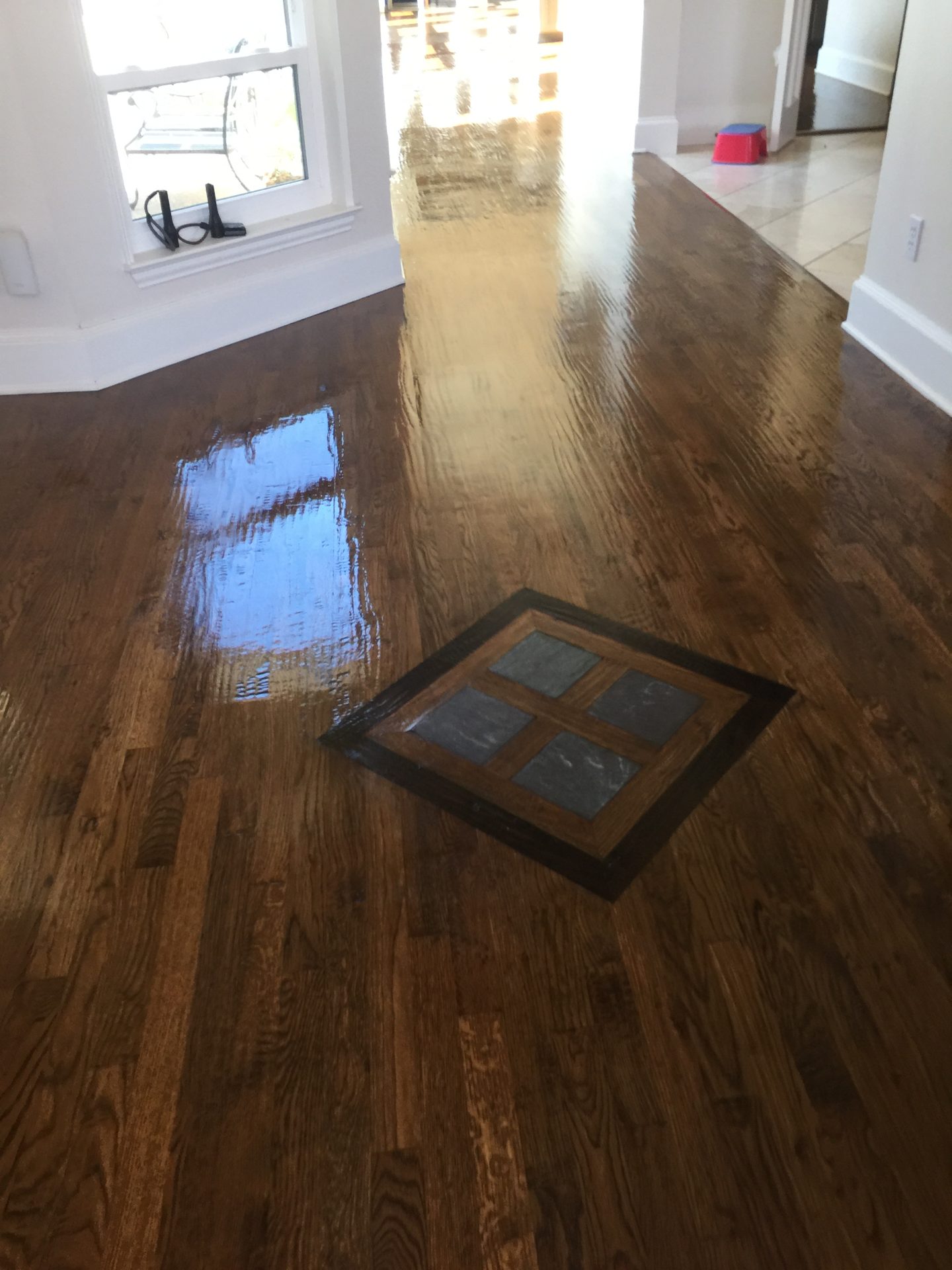 Refinished hardwood floor in a Dallas-Fort Worth home