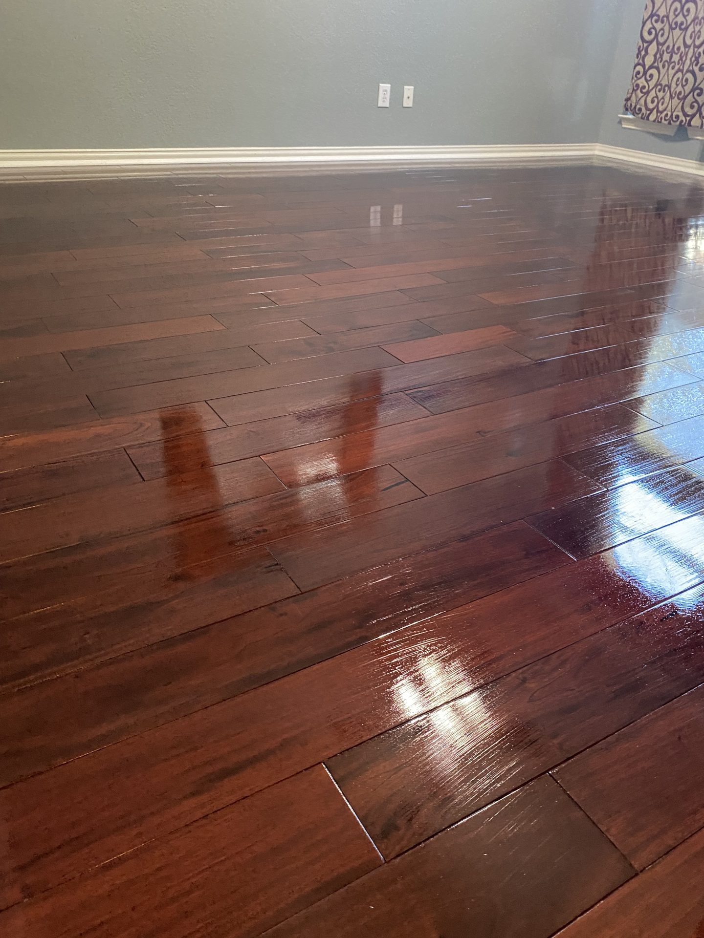 Refinished hardwood floor in a Dallas-Fort Worth home