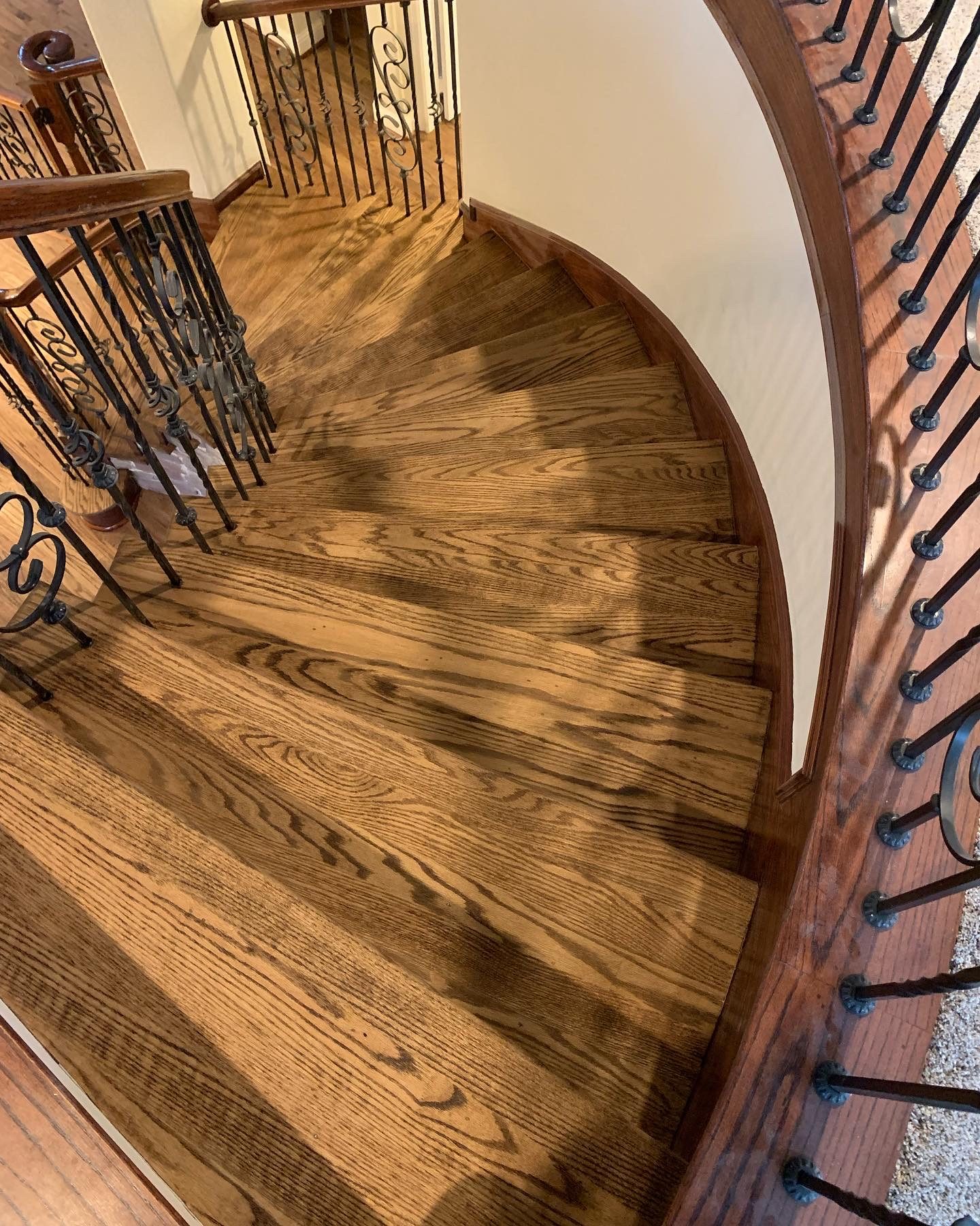 Refinished hardwood floor in a Dallas-Fort Worth home
