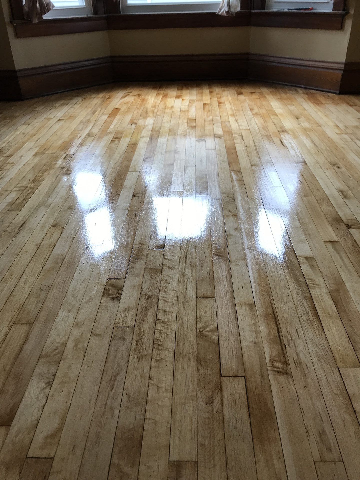 Refinished hardwood floor in a Dallas-Fort Worth home