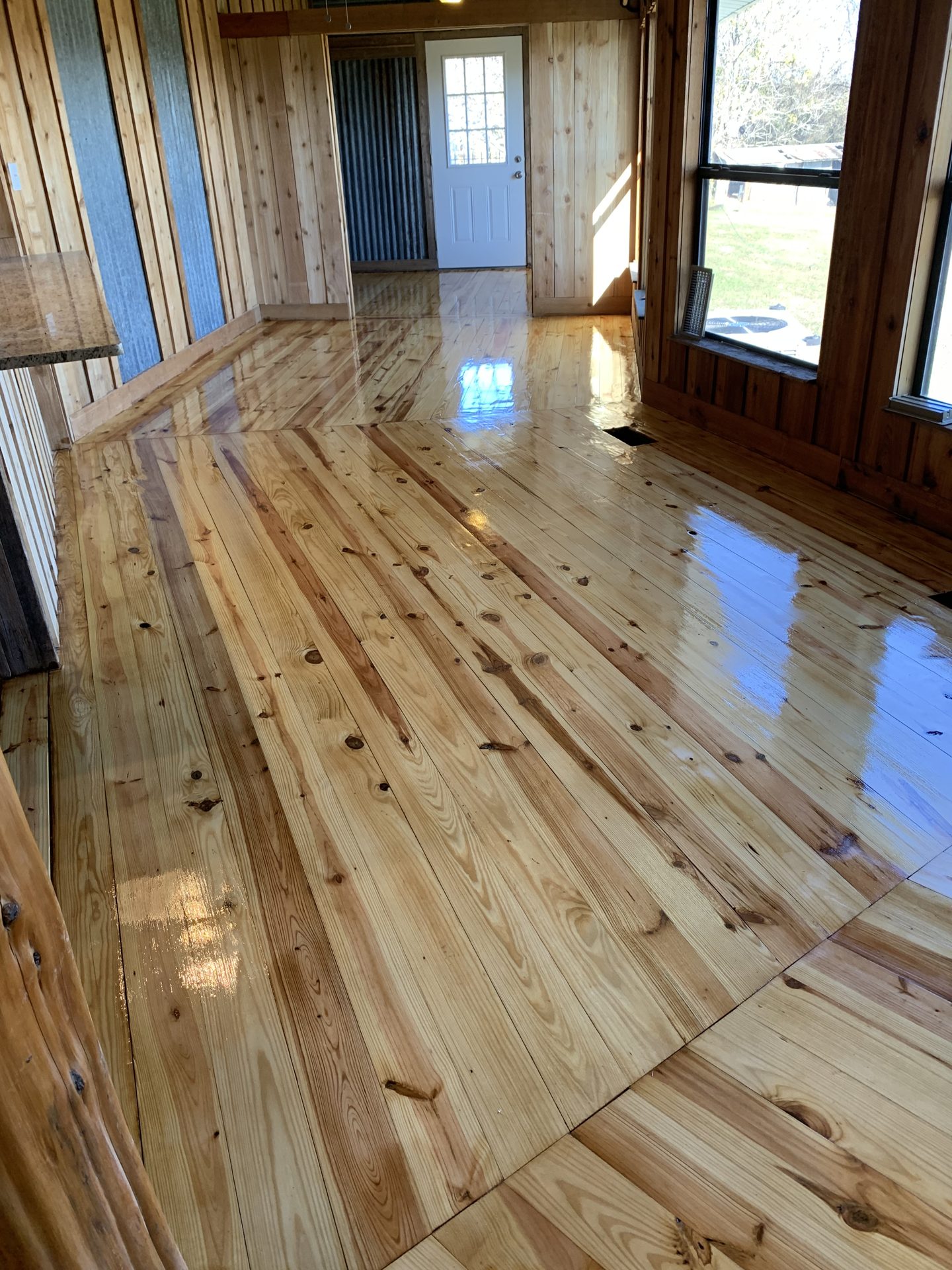 Refinished hardwood floor in a Dallas-Fort Worth home