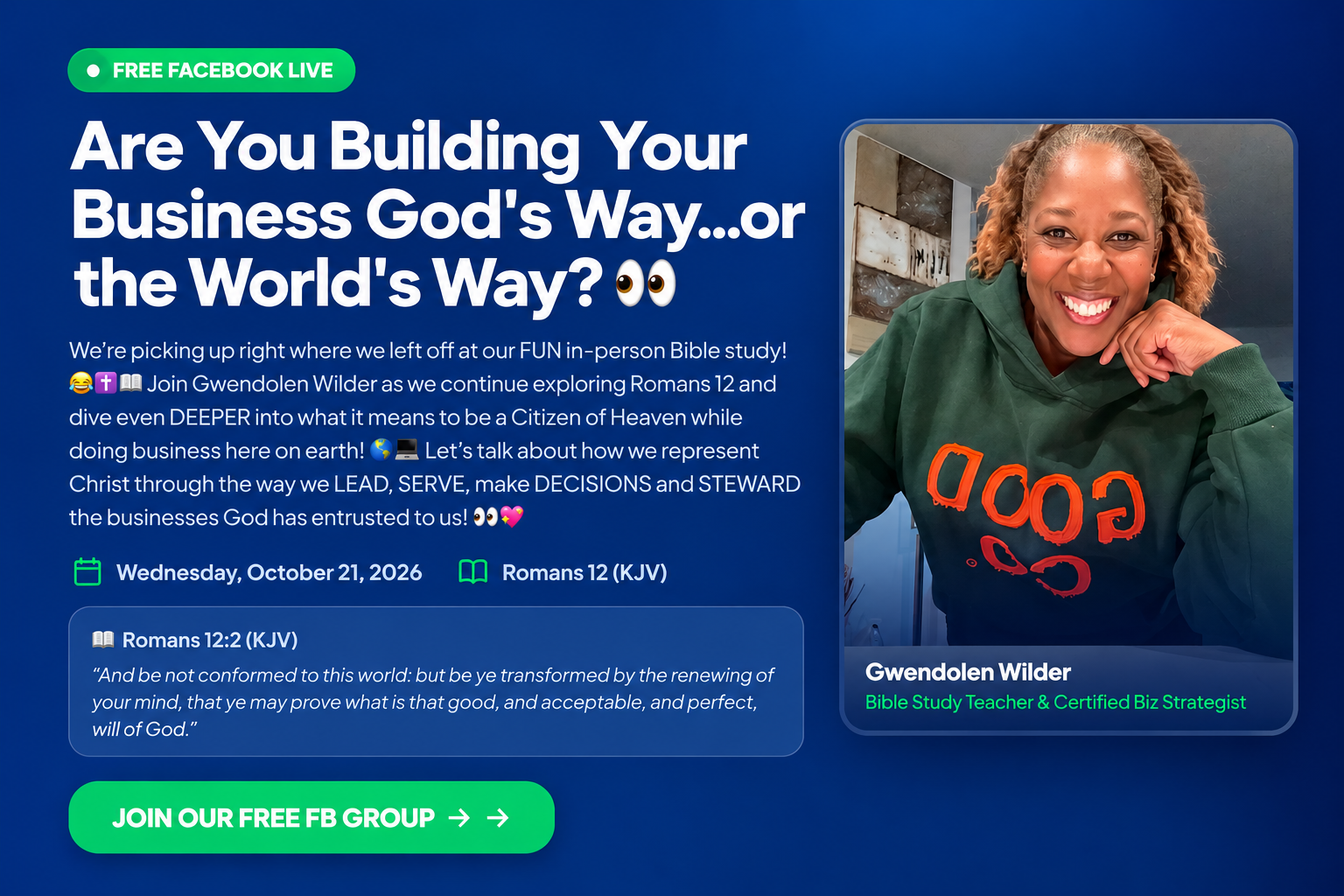 Are You Building Your Business God's Wayβ¦or the World's Way? π β Wednesday, October 21, 2026 event graphic
