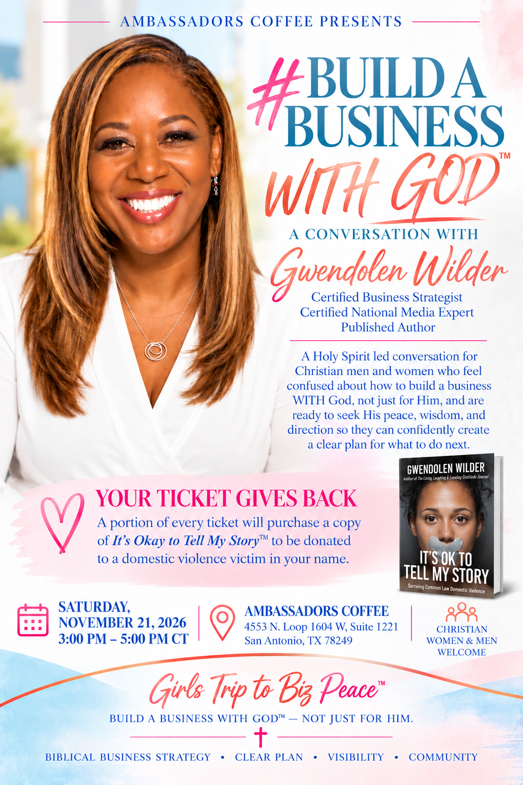 Build a Business WITH God™ — Not Just FOR Him! — Saturday, November 21, 2026 event graphic