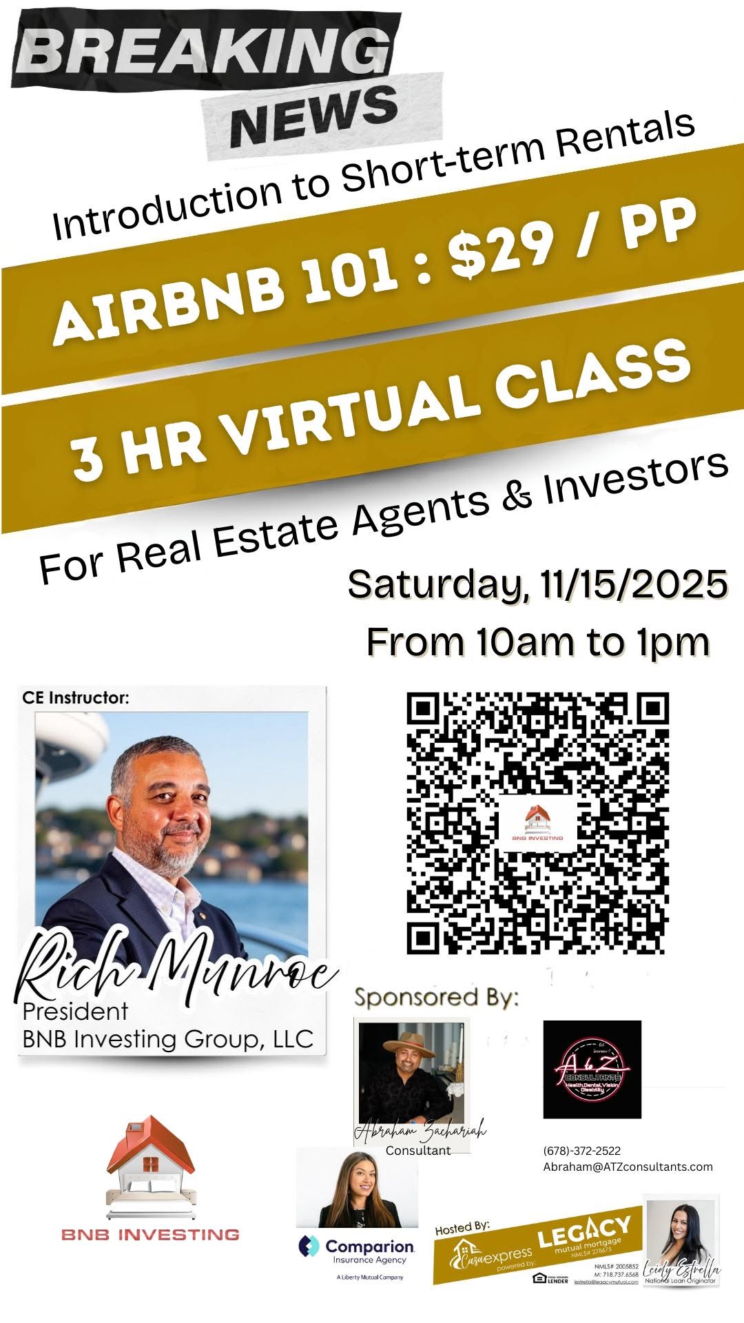 Airbnb 101: 3-Hour Virtual CE Class