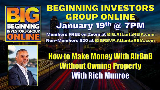 Atlanta REIA: Make Money With Airbnb Without Owning