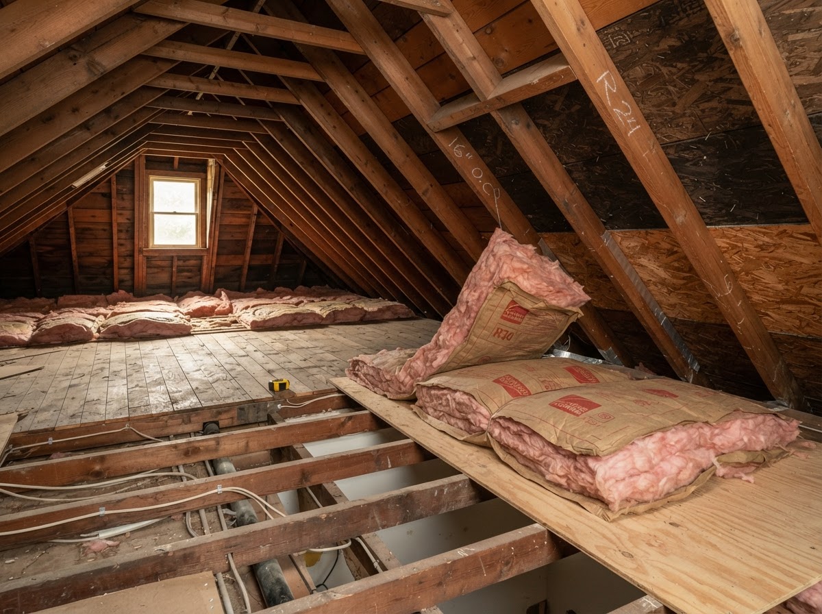 Illustration of a insulation removal and retrofit assembly