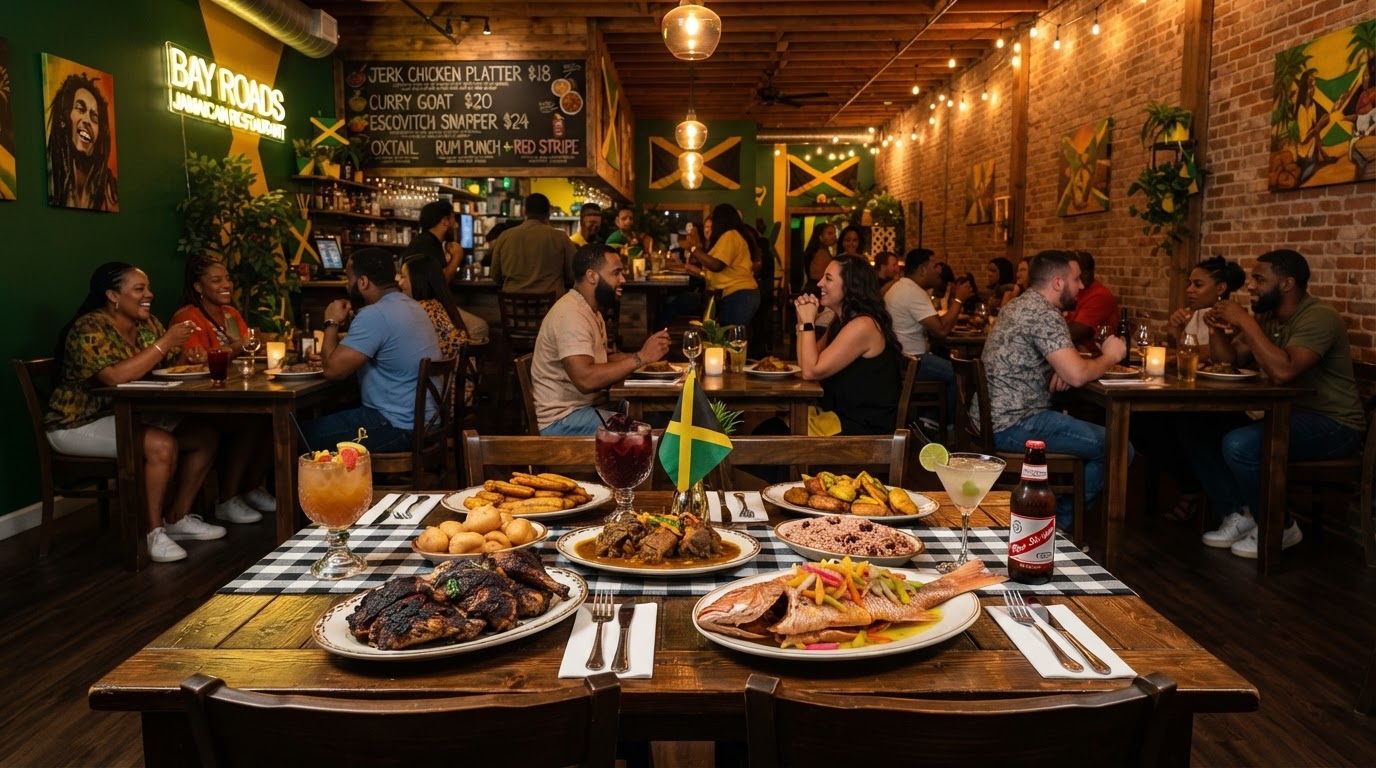 Authentic Jamaican feast prepared by Nyaminz for catering and dining in Fort Wayne