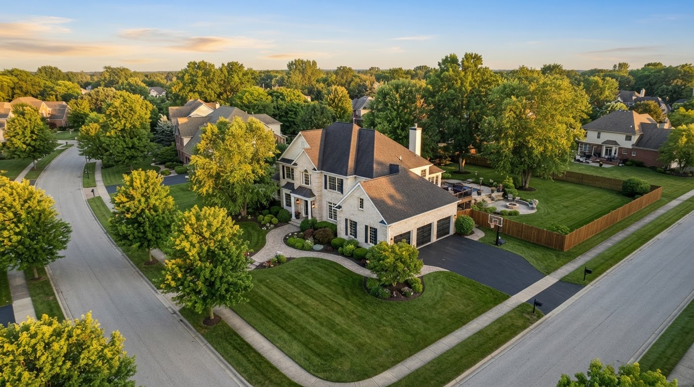 A welcoming Fort Wayne home with a manicured lawn